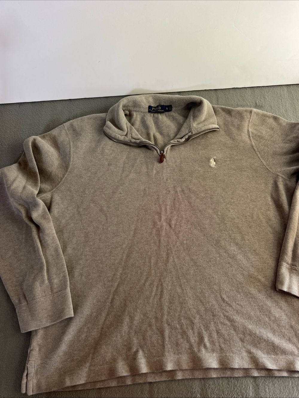 Polo by Ralph Lauren Men's Zip-Neck Sweater in Gray